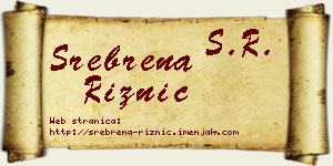 Srebrena Riznić vizit kartica
